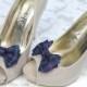 Tartan Bow Shoe Clips, Plaid Shoe Clip, Celtic Bow Clip Shoes, Purple Tartan Shoe Bows