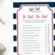 He Said, She Said Game, Nautical Bridal Shower Printable Game, Couples Shower, Last Sail Before the Veil, According to Groom and Bride