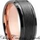 Olivete Tungsten Wedding Band,Rose Gold Tungsten Ring,Tungsten Wedding Ring,Black Tungsten Ring,Anniversary Ring,Engagement Band,Comfort Fit