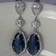 long sapphire bridal earring , montana earring , wedding blue earring