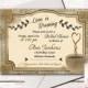 Rustic Coffee Bridal Shower Invitation,  Love is Brewing Wedding Shower Invitations