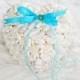 Beach Seashell Ring Bearer Wedding Pillow Box - Heart Shabby Chic Hydrangea Filled Box