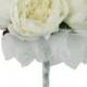 Ivory Silk Peony Hand Tie (6 Peonies) - Bridal Wedding Bouquet