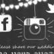 Social media wedding sign - Instagram wedding sign - Chalkboard instagram sign - Printable - Chalkboard hashtag sign - JPG - PDF