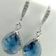 Blue Sapphire Earrings Wedding Earrings Teardrop Earrings Bridal Earrings Bridesmaid gift Dangle Earrings