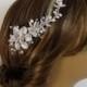 Pearl Flower Bridal Comb, BROOKE Hair Comb, Bridal hair comb, Wedding hair accessories, Bridal Headpieces, Rhinestone hair comb bridal