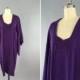 Vintage Silk Michiyuki / Short Robe / Kimono Coat / Kimono Jacket / 1950s Purple Striped Silk