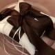 Pet Ring Bearer Pillow...Made in your custom wedding colors...shown in ivory/chocolate brown