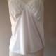 XL / Nylon Camisole Lingerie Top / White with Lace / Size 40 or Extra Large / By Dixie Belle / FREE Shipping