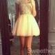 White A-line Tulle Short Prom Dress,Homecoming Dress from Sweetheart Girl