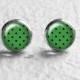 Green Polka Dot Earrings Stud Post, Birthday Gift, Vintage Style, Retro Jewelry, Stud Earings, Best Friend Gift, E245