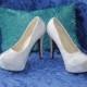 Ready to Ship Crystal Swarovski Wedding Shoes SIZE 8 1/2