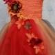 Fall Tutu Dress - Fall Flower Girl Dress -  Autumn Dress Fall Wedding - Autumn Tutu Dress - Red Orange Dress - Flower girl for fall wedding