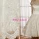 Strapless lace wedding dress, Full circle skirt short wedding dress, white lace dress 50s wedding, Fifties style wedding dress