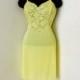 Vintage 60s Yellow Lace Slip Nightie Luxury Lingerie Pin Up Boudoir Photoshoot Bridal Honeymoon S M