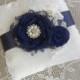 Navy Ring Bearer Pillow, Lace Ring Pillow, Wedding Accessory, Ring Bearer Pillow, YOUR CHOICE COLOR, Blue Ring Bearer Pillow, Something Blue