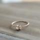 Herkimer Ring. Tiny Herkimer Diamond Quartz. Engagement Ring. Gold Herkimer Prong Ring. Delicate Everyday Quartz Jewelry. April Birthstone