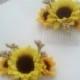 Summer Weddings hair accessories sweet Sunflower comb Bridal International shipping artificial babys breath Bridal party flower girl