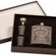 7 Custom Engraved Flask Set In Presentation Box - Personalized Birthday Flask - Custom Bridesmaid Gift - Custom Groomsmen Gift