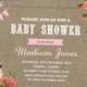 BABY SHOWER INVITATION Birth Announcement Custom Invite Vintage Rose Shabby Chic Romantic Roses Girly Burlap Baby Girl Pink Retro
