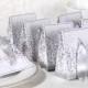 12pcs小清新原創婚慶用品 結婚用品 銀色絲緞帶喜糖盒子禮品TH017