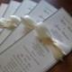 Wedding Program In Custom Colors, Fonts, Double Sided With Ribbon Bow - The Bistro Collection Sample
