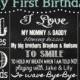 Shabby Chic Vintage 20x30 Chalkboard Sign Girls or Boys First Birthday Party Bridal or Baby Shower Wedding Digital DIY