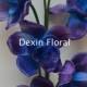 NEW!! Natural Real Touch Artificial Blue Purple Cymbidium Orchids Single Stems Centerpieces, Decorations Bridal Bouquets Wedding flowers