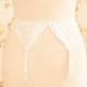 Vintage Dainty White Lace Garter Belt, Suspender Belt. Circumference: 23 - 27"