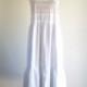 Victorian Eyelet Dress White Lace Cotton 1910s Slip Dress XS