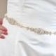 Sophia - Vintage Style Rhinestone Bridal Belt - Gold Sash