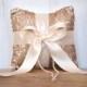 Wedding Ring Bearer Pillow - Blush Sequin and Ivory Satin Bow