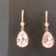 NEW Rose Gold Swarovski Earrings/ Rosaline Pink Bridesmaid Jewelry/ Wedding Jewelry/ Pink Crystal Earrings/Rose Gold Earrings/Blush Earrings