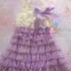 Flower girls dress- Girls Dress- Ivory Lilac Lace Dress,ruffle dress,baby dress,Birthday dress,Ivory Dress Lavender dress,baby girls,Wedding