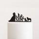 Mr and Mrs Silhouette wedding cake topper by Oxee, personalized cake toppers with cats and dogs