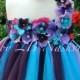 Flower Girl Dress Plum and Turquoise Hydrangea Wedding  Flower Girl Dress  Baby to Girls size 8