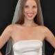 SATIN RIBBON EDGE 1 Tier 30 Inch Elbow Veil in White or Ivory Tulle, custom handmade bridal wedding veil