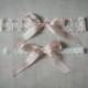 Isabella Crystal Garter Set, designer garter, wedding garter, bridal garter, bridal lingerie, pink, blush garter, rhinestone garter #520