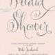 Blush Pink & Silver Glitter Bridal Shower Invitation Pastel Pink Hens Party Script Modern FREE PRIORITY SHIPPING or DiY Printable - Mila