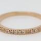 1.2mm wide 18ct Rose gold filled half Eternity finger ring with stunning simulated diamonds - wedding band - engagement ring