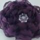 Eggplant Purple Crinoline Flower Corsage for a Dog or a Cat Collar