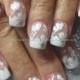 Eye Candy Nails & Training - White Acrylic Tips With One Stroke Flower Nail Art By Elaine Moore On 25 June 2015 At 01:18