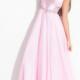 Buy Australia 2015 Blushing Pink A-line Beteau Neckline Beaded Appliques Chiffon Floor Length Evening Dress/ Prom Dresses 6842 at AU$189.62 - Dress4Australia.com.au