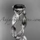 platinum diamond wedding ring,engagement ring with Black Diamond center stone ADLR24