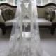 Bridal veil - Chantilly lace cathedral length wedding veil - Dentelle  Supreme