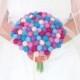 Bridal Bouquet Wedding, Felted Wool Flowers, Jewel Tone, Flower Girl, Bridesmaid Bouquet