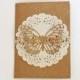 Wedding Thank You Card Set with Doily and Butterfly
