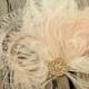 Wedding Hair Clip, Bridal Fascinator, Gold Brooch, Feather Fascinator, Ivory Wedding Fascinator,Ivory Hair Clip, Ivory Wedding Hair Clip