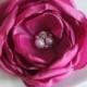 Fuschia, Hot Pink fabri flowers Hair Shoe Clip Brooch Bridal Bridesmaids Accessory Dress Sash Ornament Flower girls Pearls Crystals Handmade