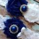 Sale ((LOOK)). ROYAL BLUE  wedding garter set / bridal  garter/  lace garter / toss garter included /  wedding garter / vintage inspired